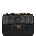 Chanel Vintage XL Jumbo Mademoiselle Vertical Flap Black Caviar Gold Hardware