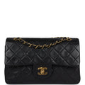 Chanel Vintage Small Classic Double Flap Black Lambskin Gold Hardware
