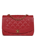 Chanel Vintage Medium Diana Flap Bag Red Caviar Gold Hardware