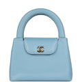 Chanel Vintage Large Kelly Light Blue Lambskin Gold Hardware