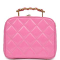 Chanel Vintage Lunchbox Vanity Bag Pink Patent Gold Hardware