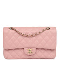 Chanel Vintage Medium Classic Double Flap Bag Pink Caviar Gold Hardware