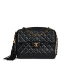 Chanel Vintage Front Pocket Camera Bag Black Lambskin Gold Hardware