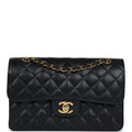 Chanel Vintage Small Classic Double Flap Black Caviar Gold Hardware