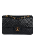 Chanel Vintage Small Classic Double Flap Black Lambskin Gold Hardware