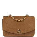Chanel Vintage Mini Diana Flap Bag Brown Suede Gold Hardware