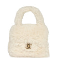 Chanel Vintage Micro Kelly Child White Rabbit Fur Gold Hardware