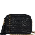Chanel Vintage Large Front Pocket Camera Bag Black Lambskin Gold Hardware