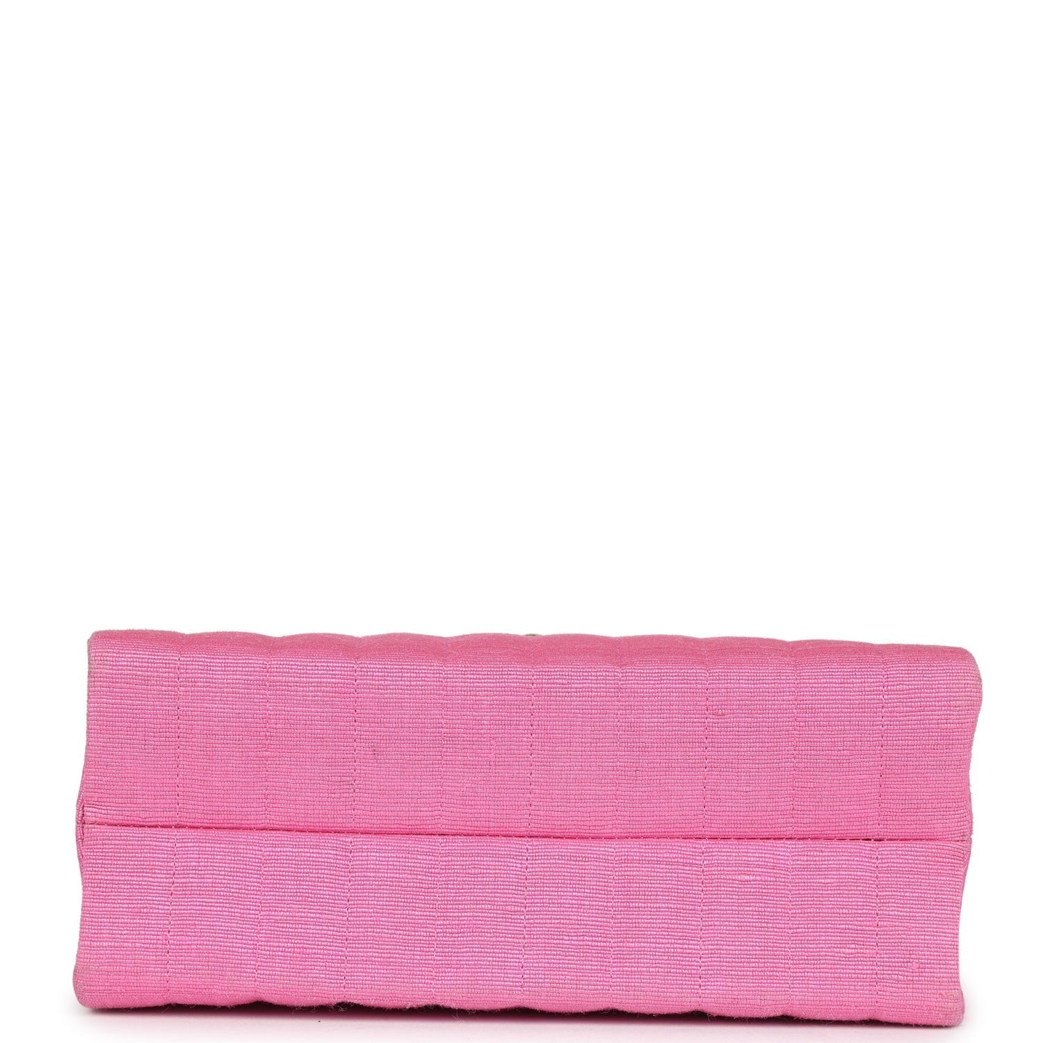 Chanel Vintage Vertical Mademoiselle Shoulder Bag Pink Linen Gold Hardware