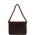 Chanel Vintage Vanity Box Bag Brown Suede and Tortoiseshell Bakelite Hardware