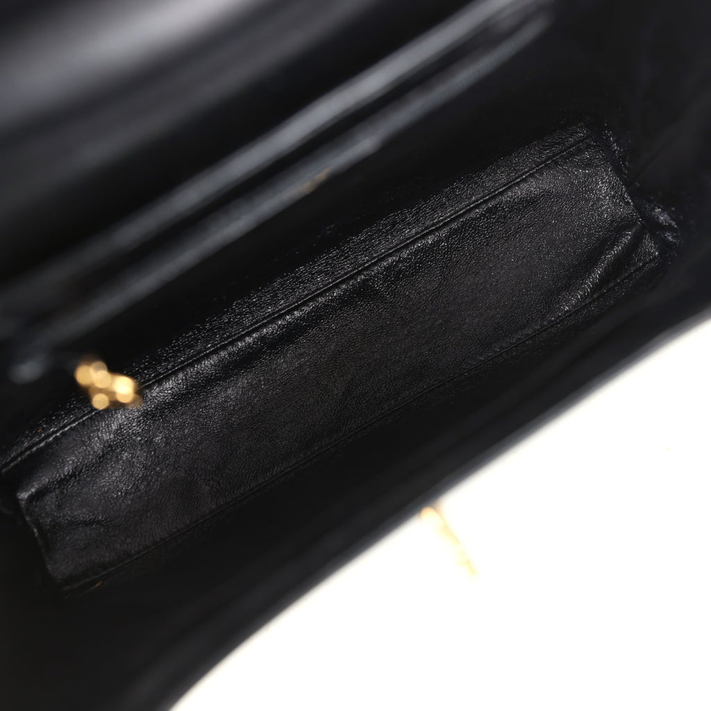 Vintage Chanel Large Kelly Black Caviar Gold Hardware