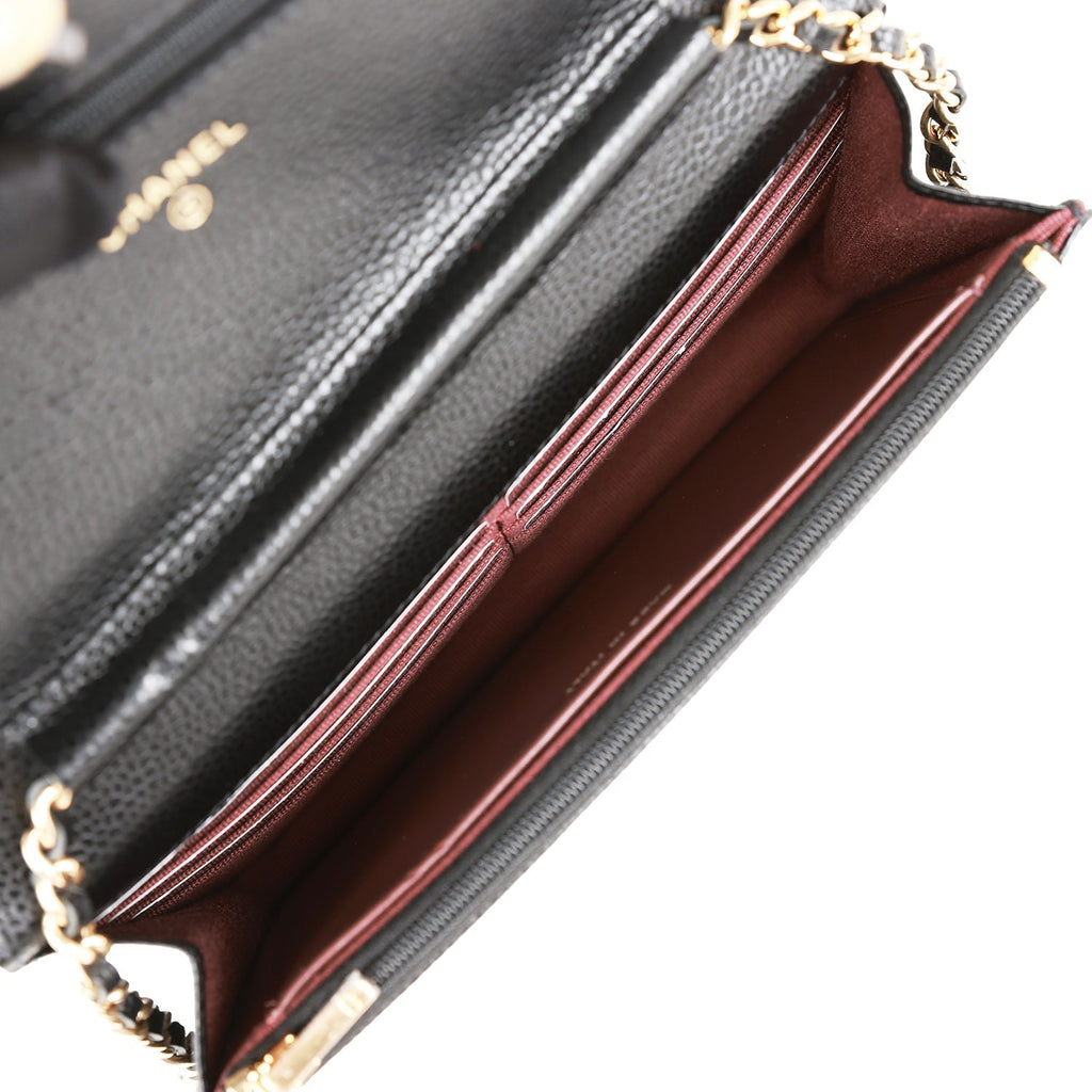 Chanel Wallet on Chain WOC Black Caviar Gold Hardware