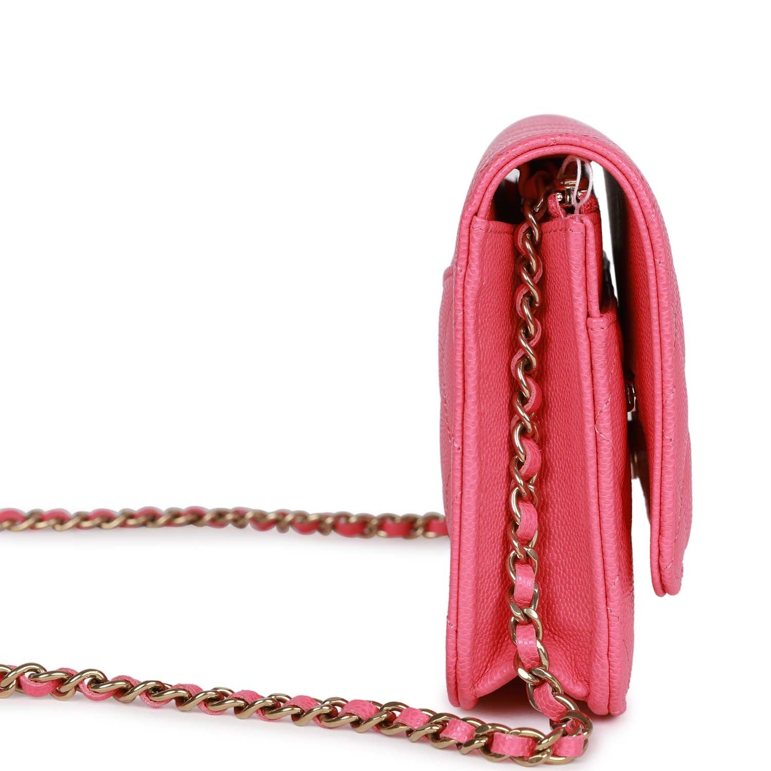 Chanel Wallet on Chain WOC Pink Caviar Light Gold Hardware