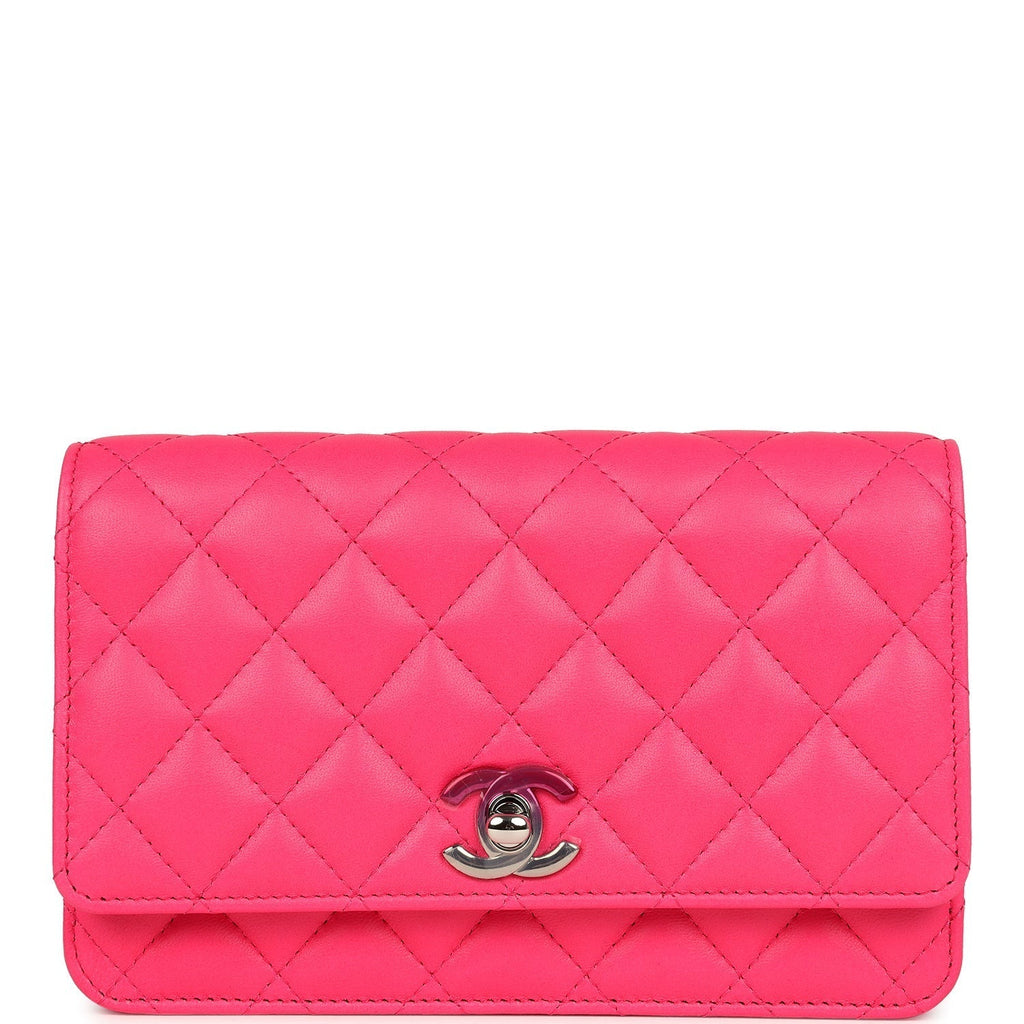 Chanel Wallet on Chain WOC Hot Pink Lambskin Ombre Mixed Metal Hardware