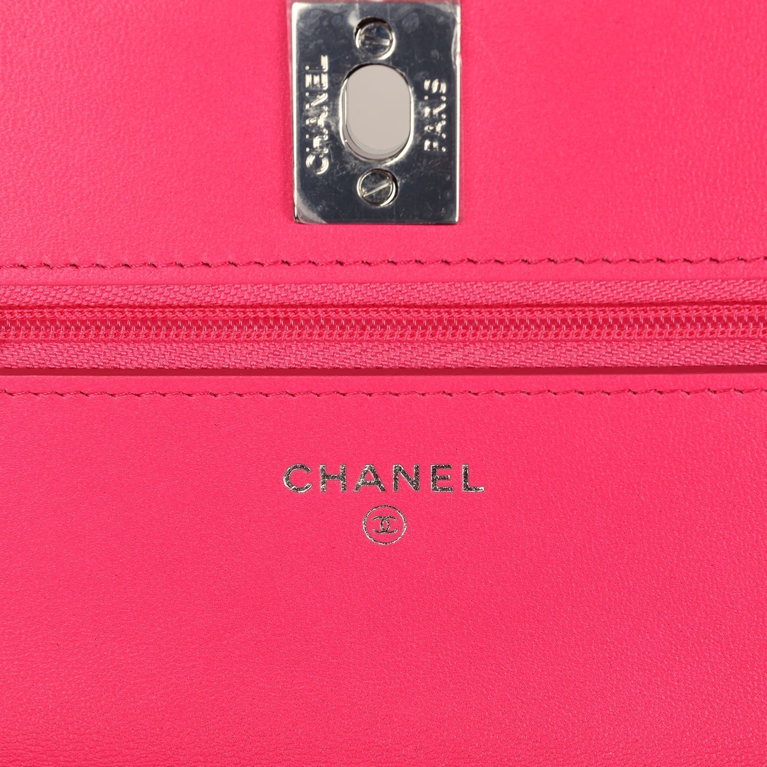 Chanel Wallet on Chain WOC Hot Pink Lambskin Ombre Mixed Metal Hardware