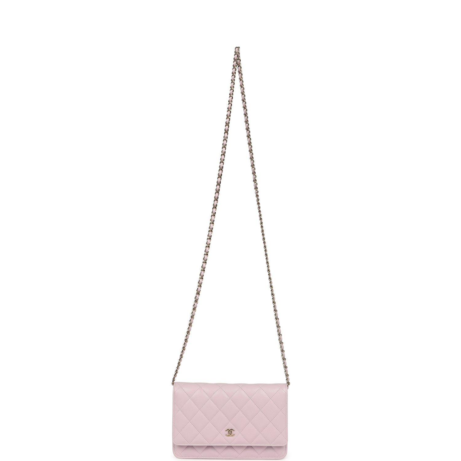 Chanel Wallet On Chain WOC Lilac Shiny Caviar Light Gold Hardware