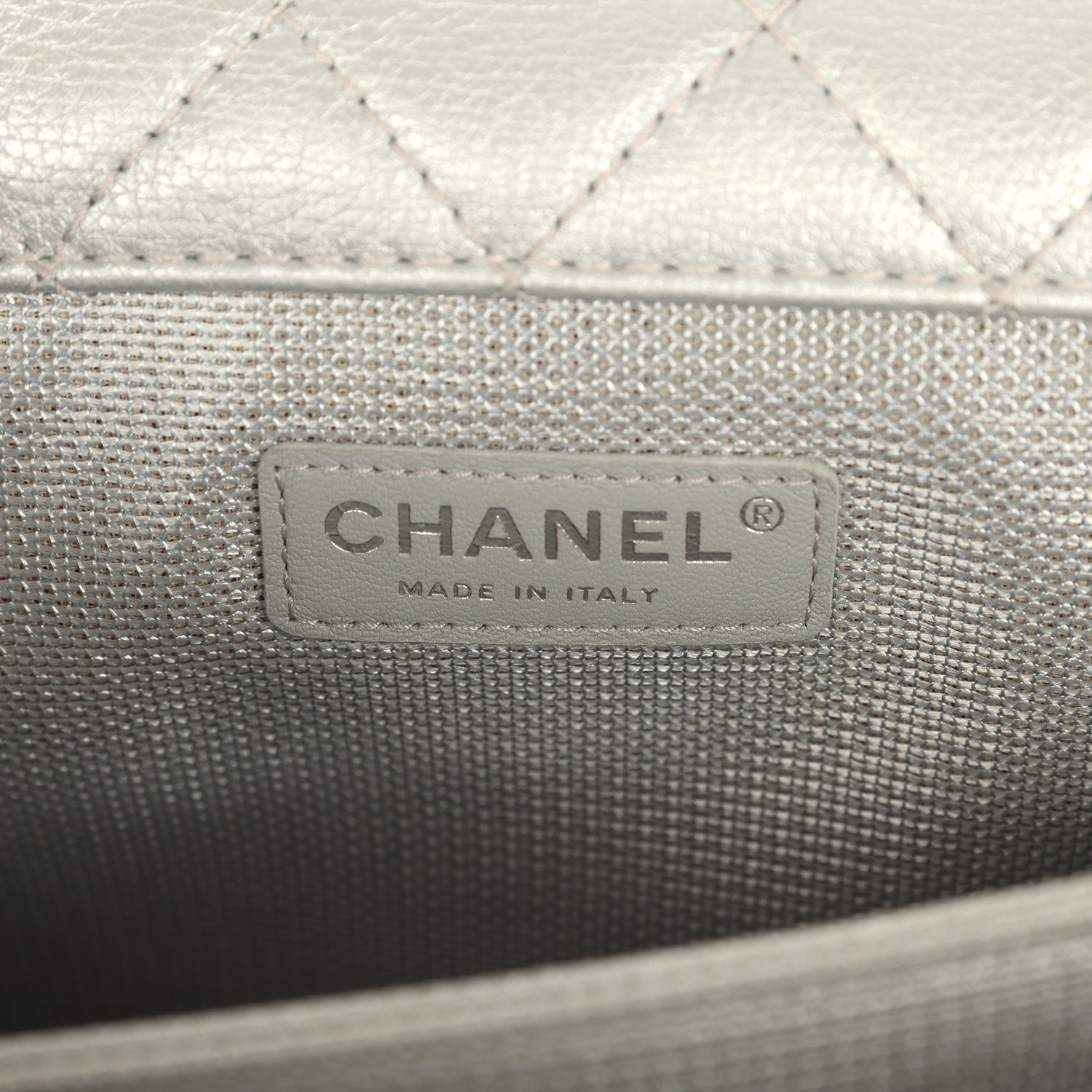 Pre-owned Chanel XXL Classic Single Flap Bag Silver Metallic Calfskin Aged Ruthenium Hardware