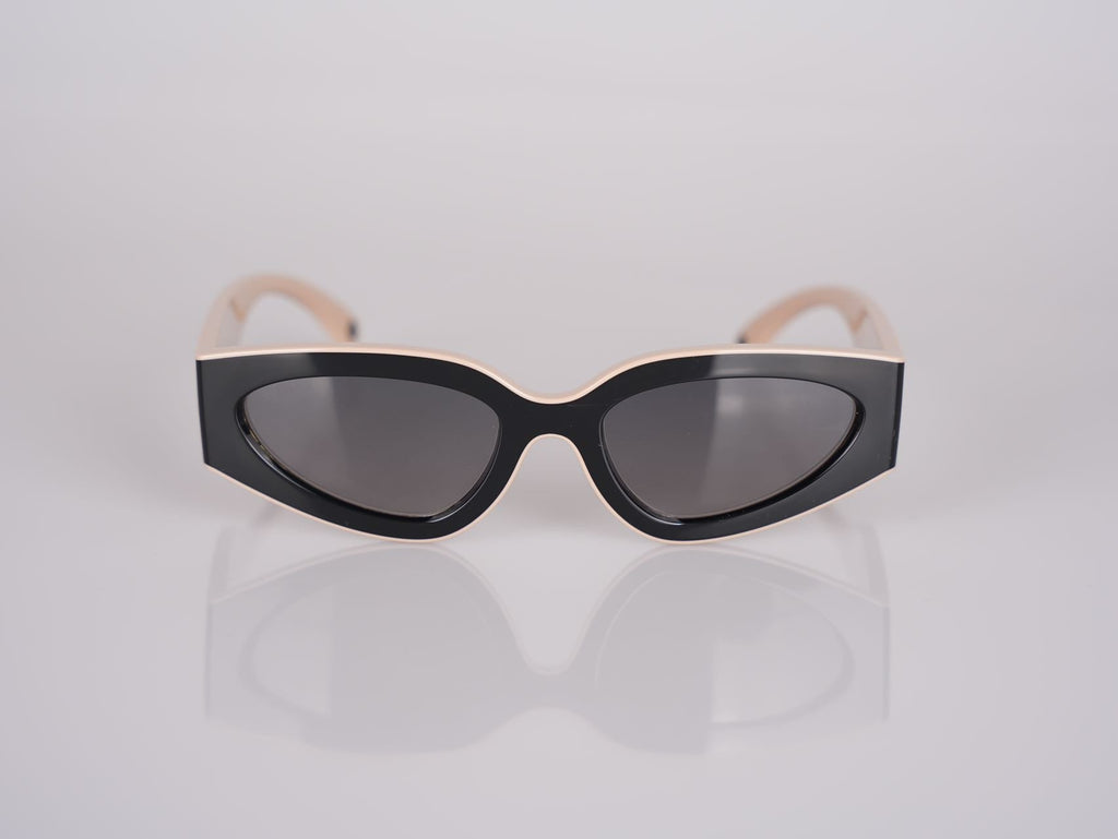 Chanel Cat Eye Sunglasses with CC Logo Black and Beige