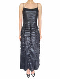 Gucci Tom Ford Black Metallic Ruffle  Slip Gown - IT 42 / US 4