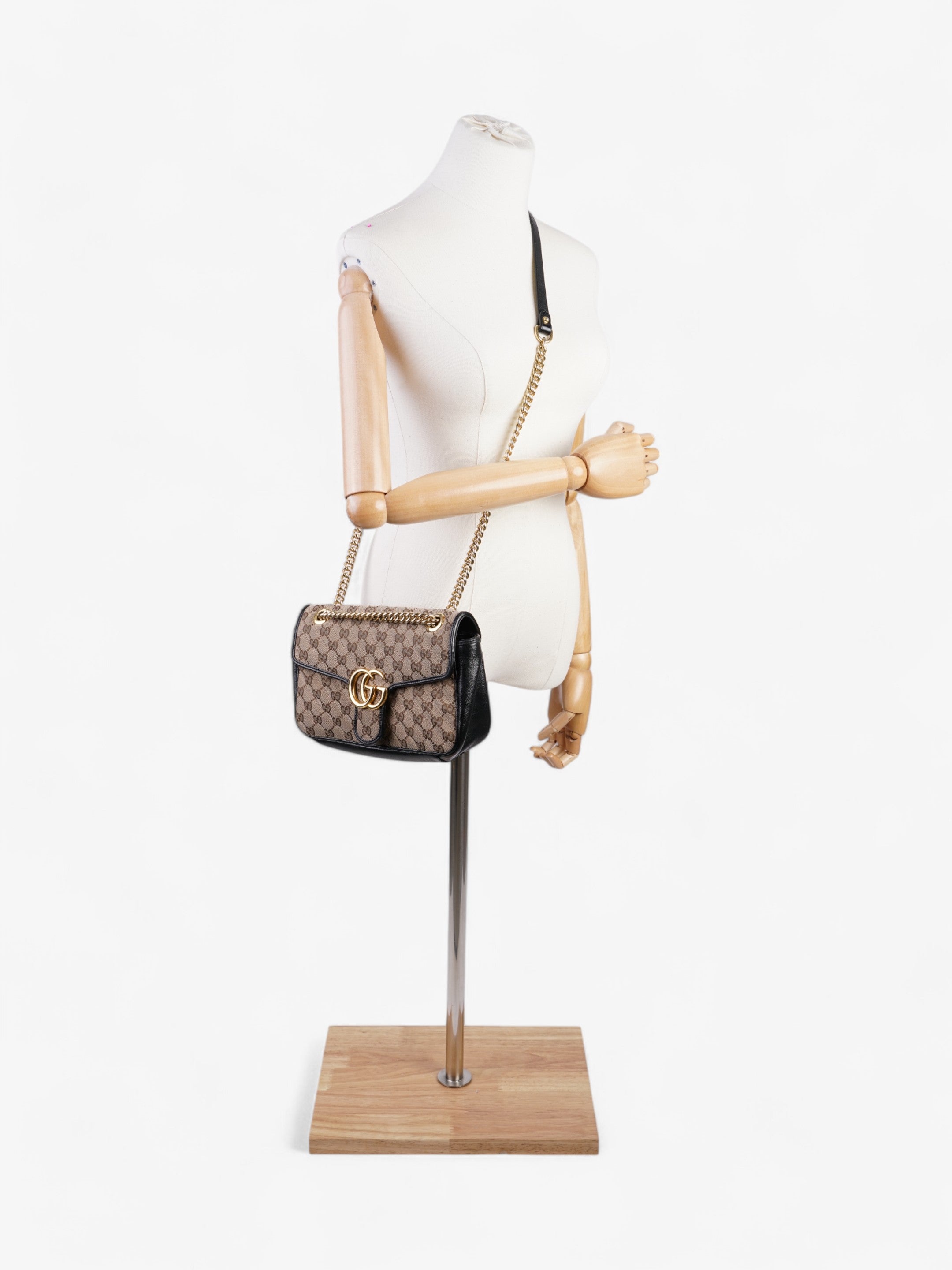 Gucci Marmont Black / Monogram Canvas Small