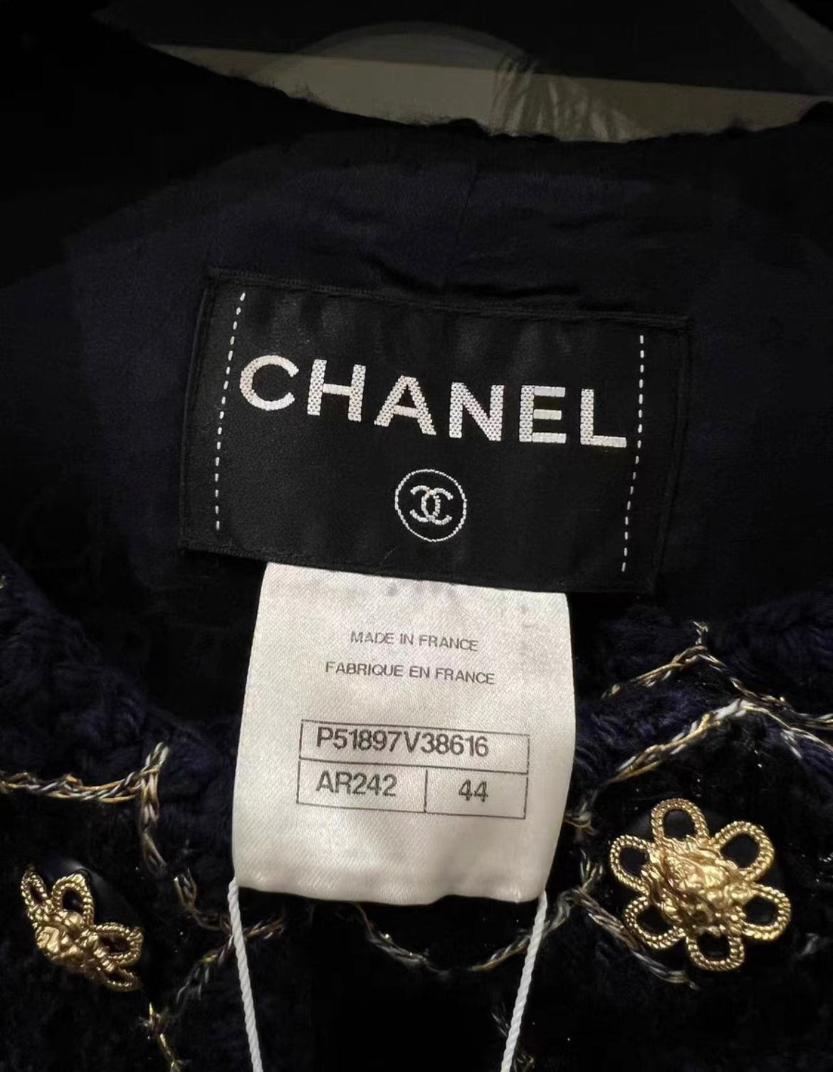 CHANEL 15A METIERS D'ART SALZBURG NAVY BLUE TWEED JACKET size 44 brand new with tags