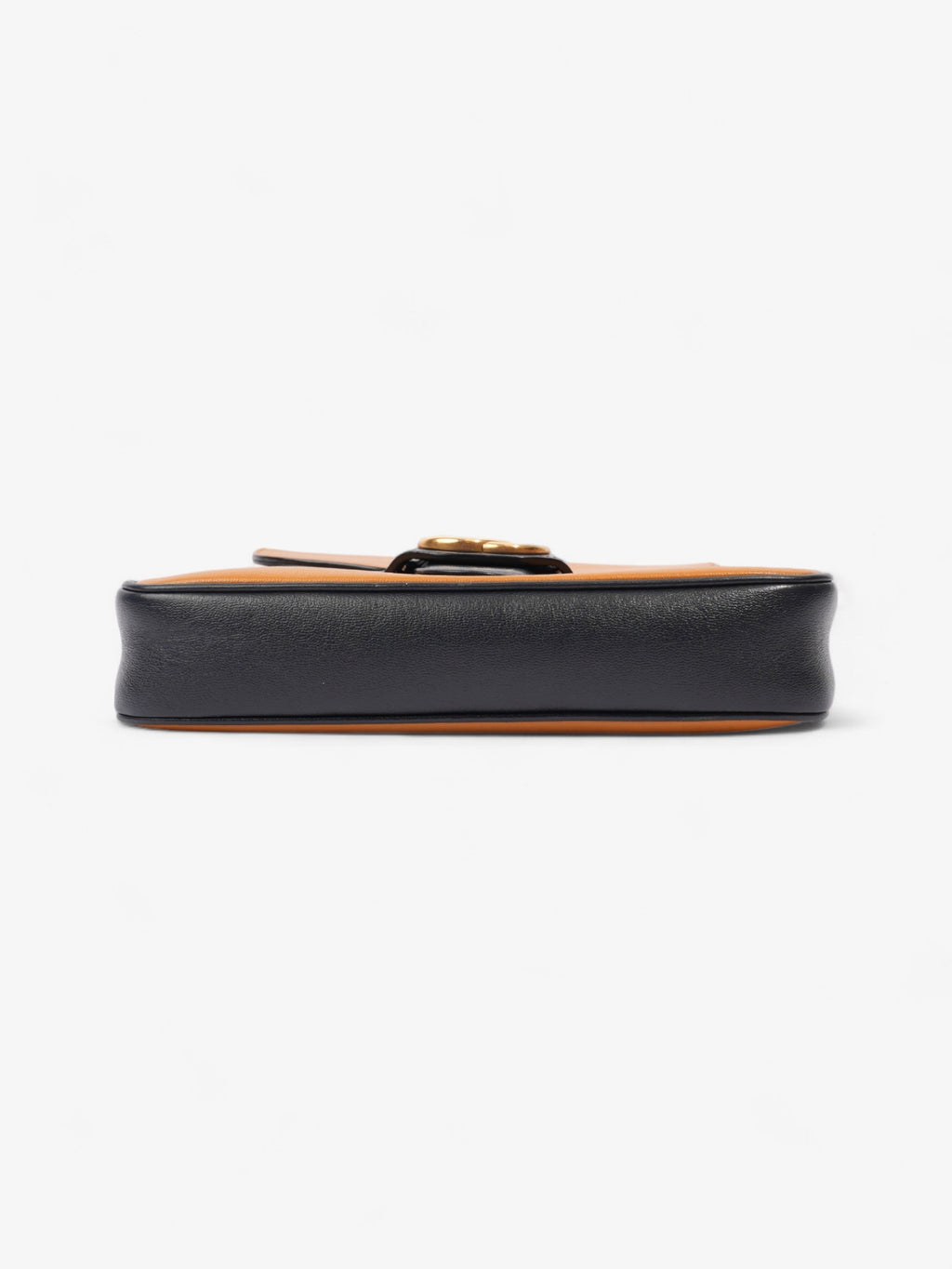 Gucci Messenger Bag with Double G Navy Blue / Burnt Orange Leather Small