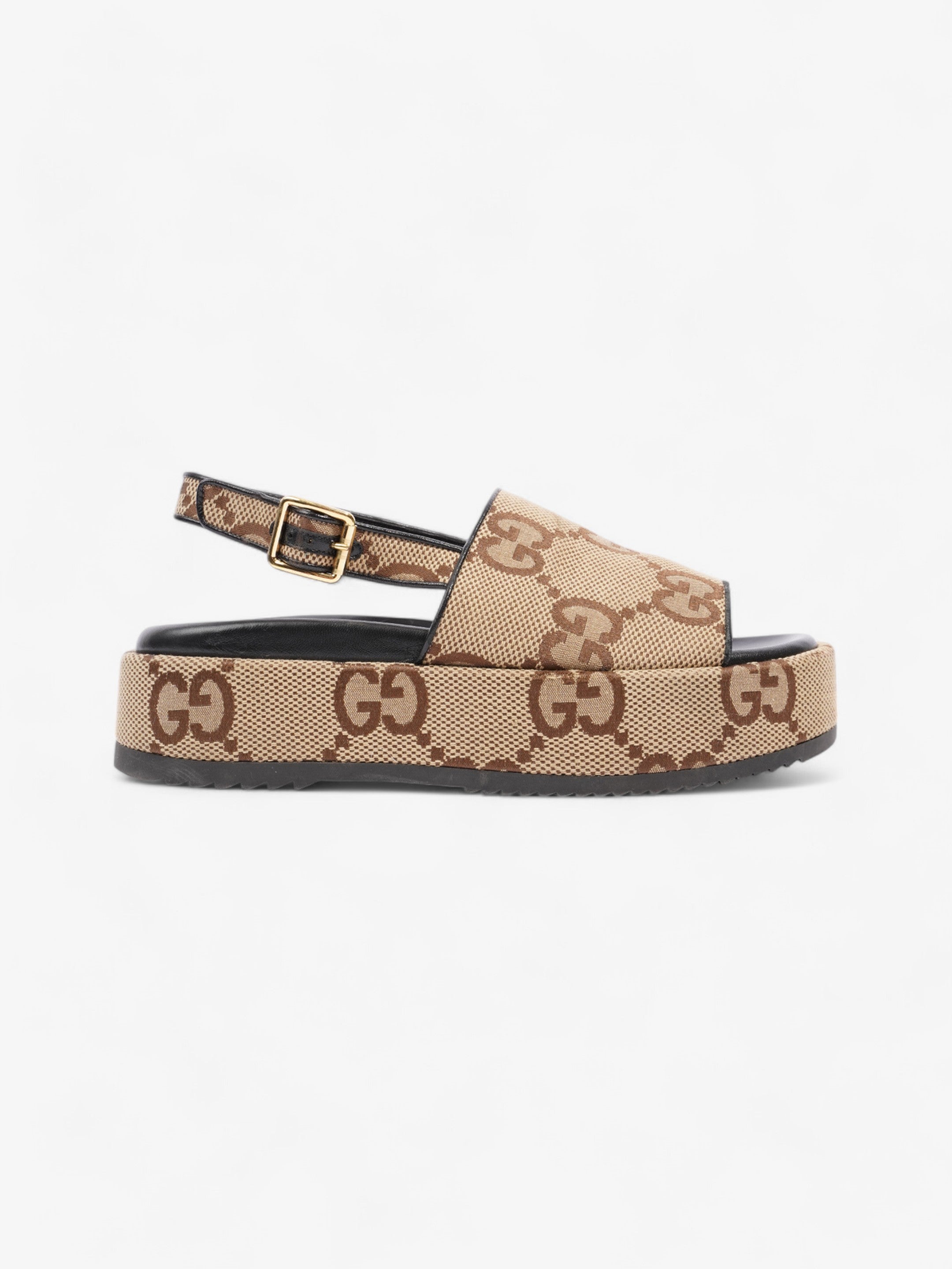 Gucci GG Angelina Platform Sandal GG Supreme / Black Canvas EU 39.5 UK 6.5