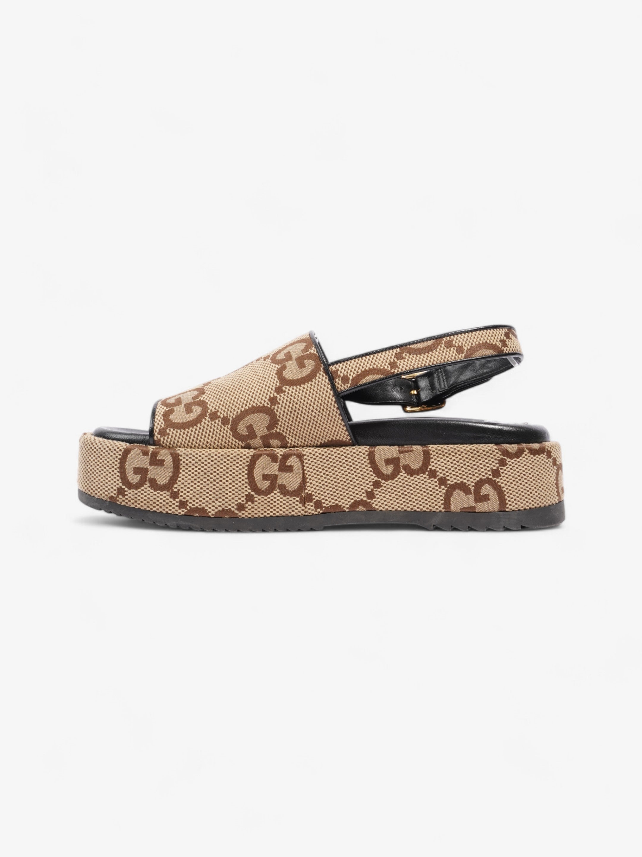 Gucci GG Angelina Platform Sandal GG Supreme / Black Canvas EU 39.5 UK 6.5