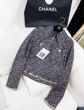Chanel 23A Dark Gray & Multicolor Leather Jacket size 36