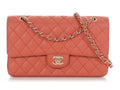 Chanel Medium/Large Salmon Quilted Caviar Classic Double Flap