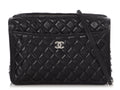 Chanel Black Quilted Shiny Calfskin Camera Bag