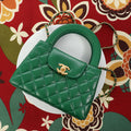 Chanel Green Quilted Calfskin Nano Kelly