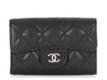 Chanel Black Quilted Caviar Classic  Holder