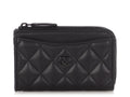 Chanel Black Quilted Lambskin Zip Around  Holder