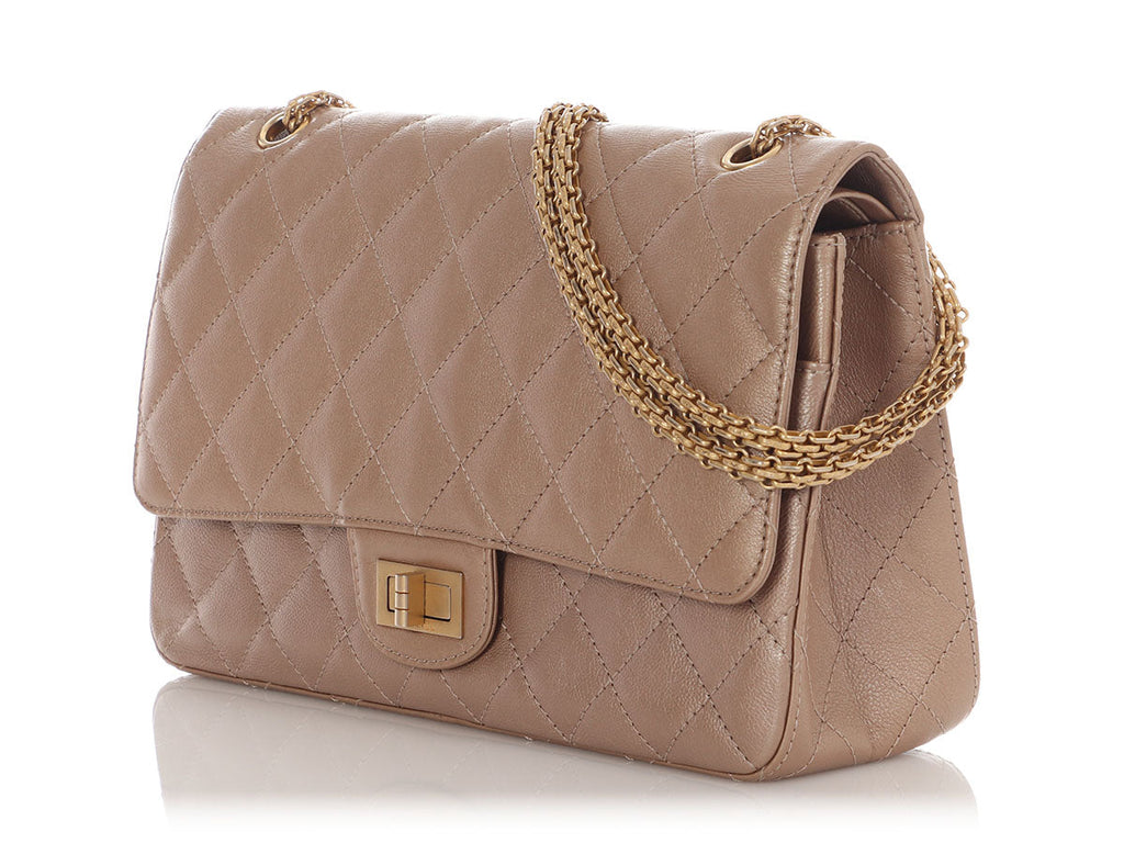 Chanel Metallic Dark Gold Quilted Aged Calfskin 2.55 Reissue 227
