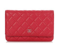 Chanel Raspberry Lambskin Wallet on Chain WOC