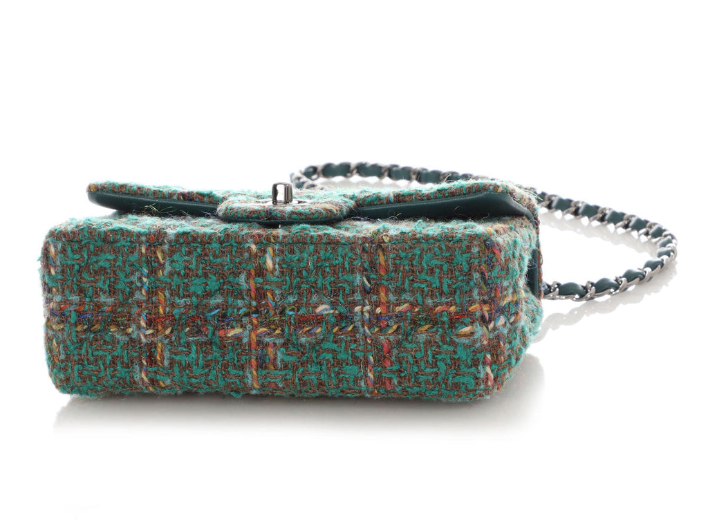 Chanel Mini Green Tweed Classic