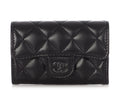 Chanel So Black Quilted Lambskin Flap  Holder