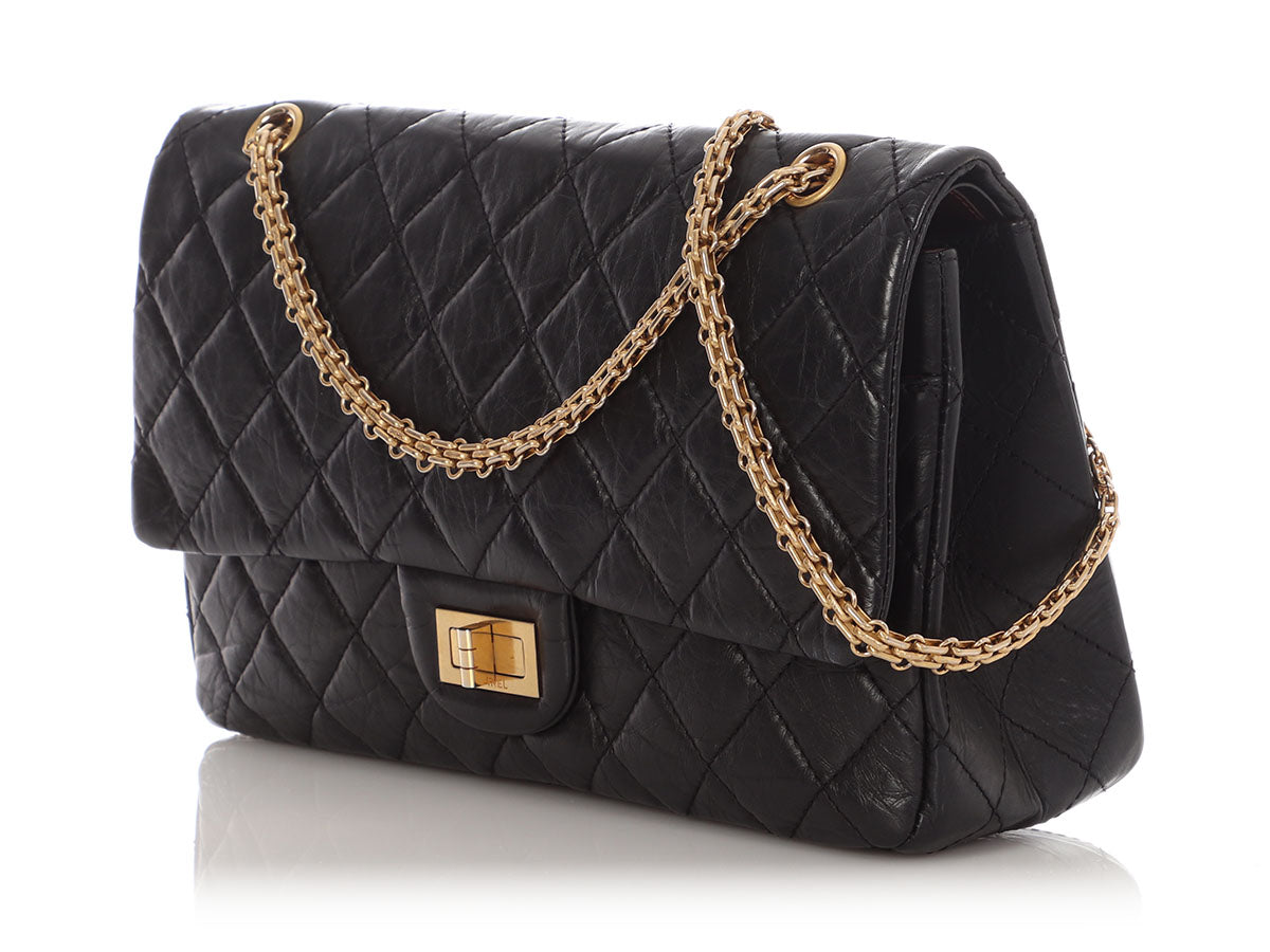Chanel Black Quilted Aged Calfskin 2.55 Reissue 227