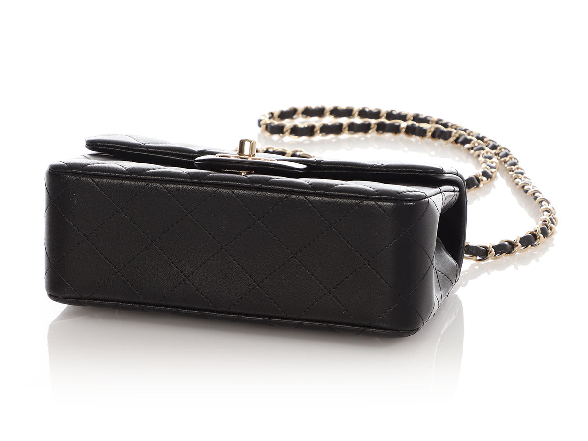 Chanel Mini Black Quilted Lambskin Rectangular Classic