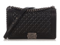 Chanel New Medium Black Quilted Lambskin Boy Bag