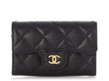 Chanel Black Quilted Caviar Flap  Case