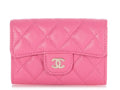 Chanel Pink Quilted Caviar Flap  Case