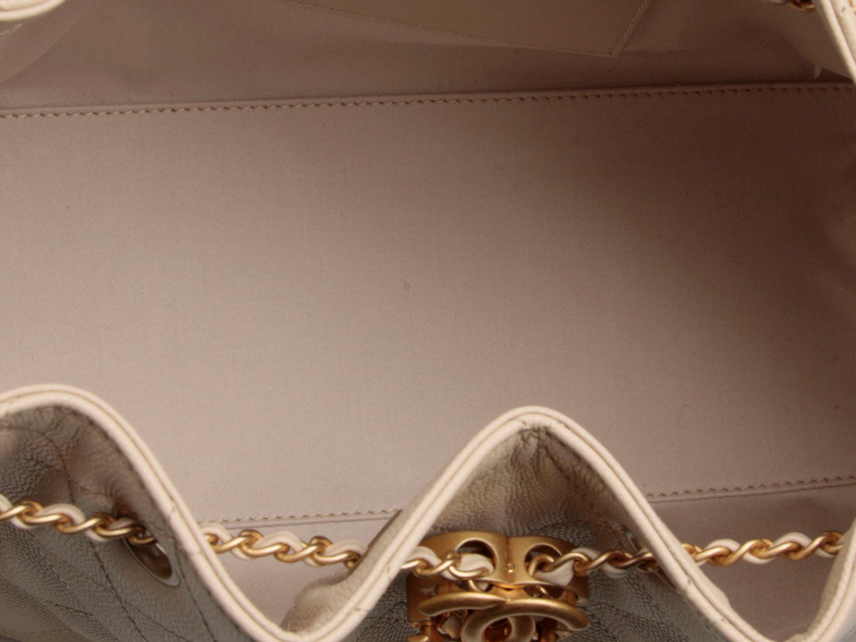 Chanel Small Beige Quilted Calfskin 25 Bag
