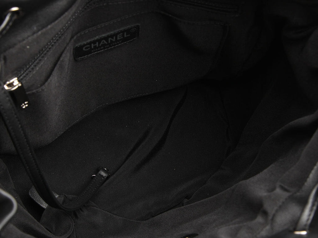 Chanel Large Black Chevron-Quilted Calfskin Urban Spirit Backpack