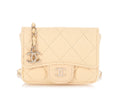 Chanel Mini Light Yellow Quilted Lambskin Belt Bag/ Holder