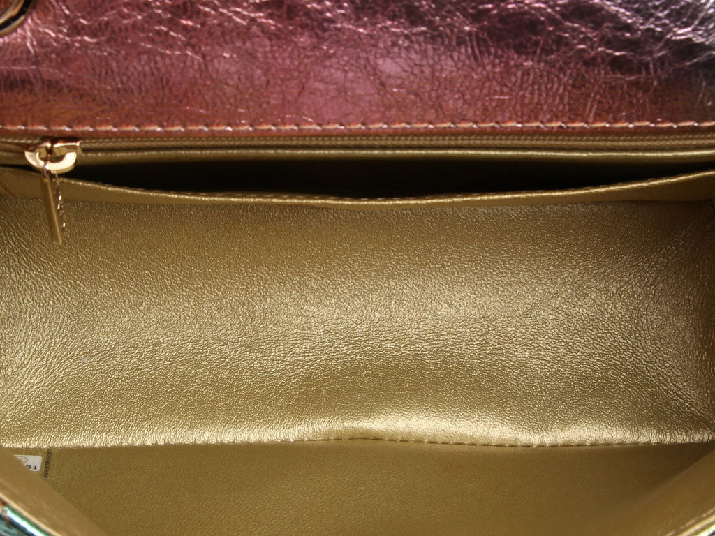 Chanel Mini Rainbow Quilted Metallic Calfskin Reissue