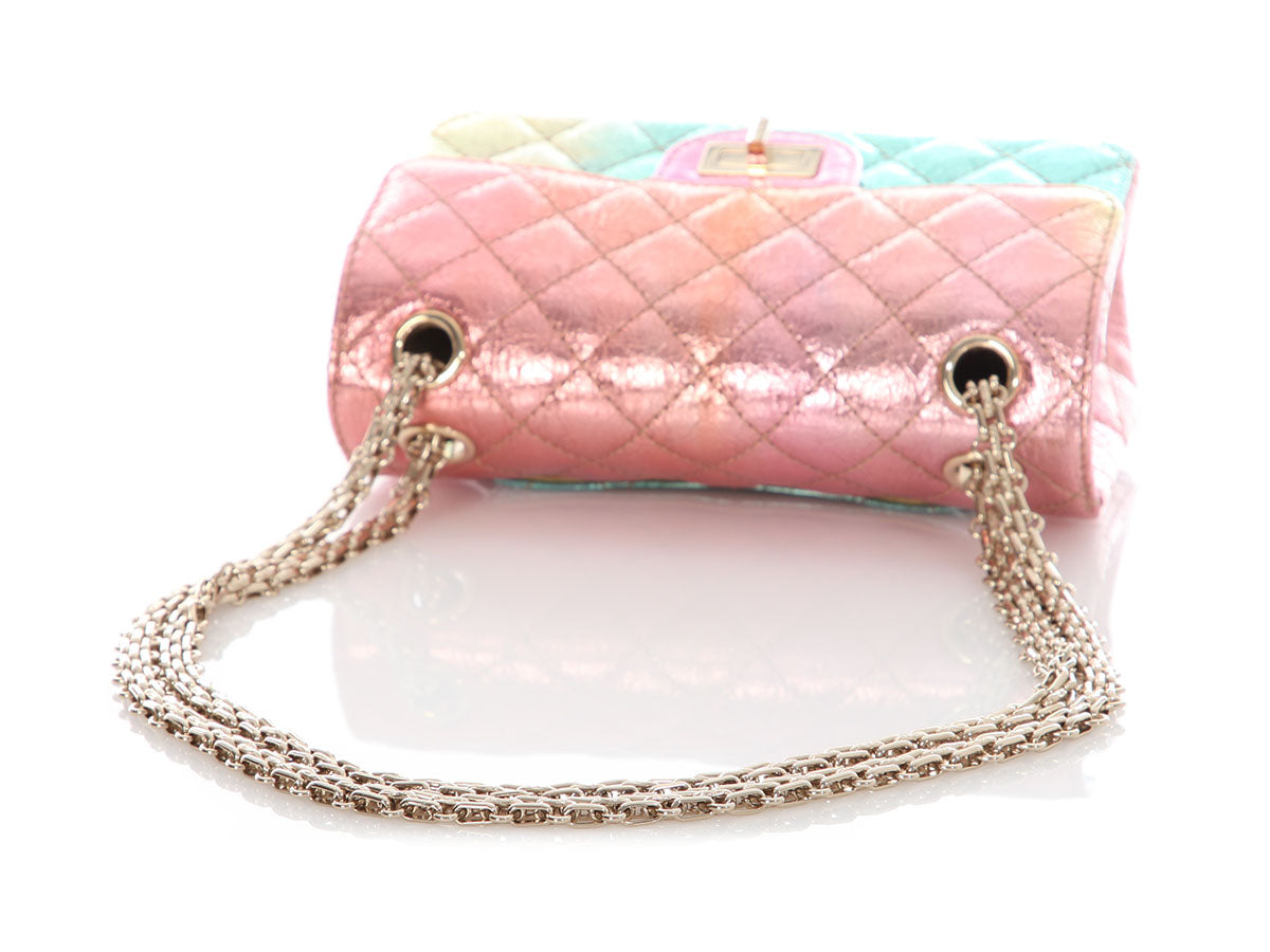 Chanel Mini Rainbow Quilted Metallic Calfskin Reissue