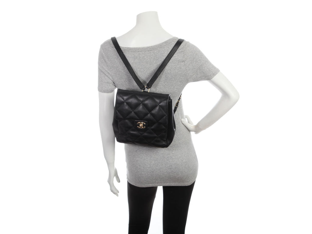 Chanel Small Black Quilted Calfskin Backpack