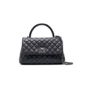 Chanel Cavier Medium Coco Handle Flap Bag with Top Handle